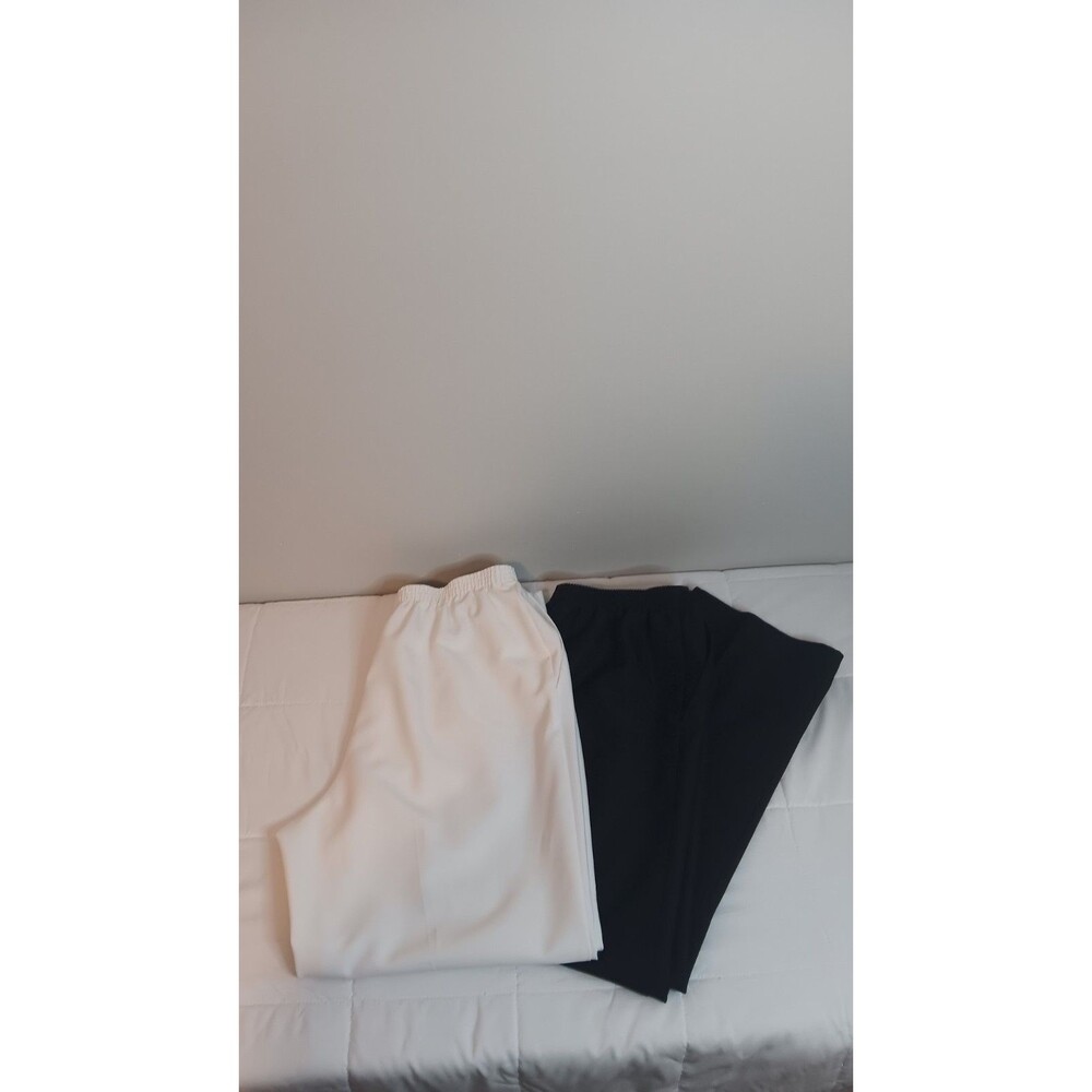 Alfred Dunner Pant Bundle Sz 14 Black / White Pull On Pockets